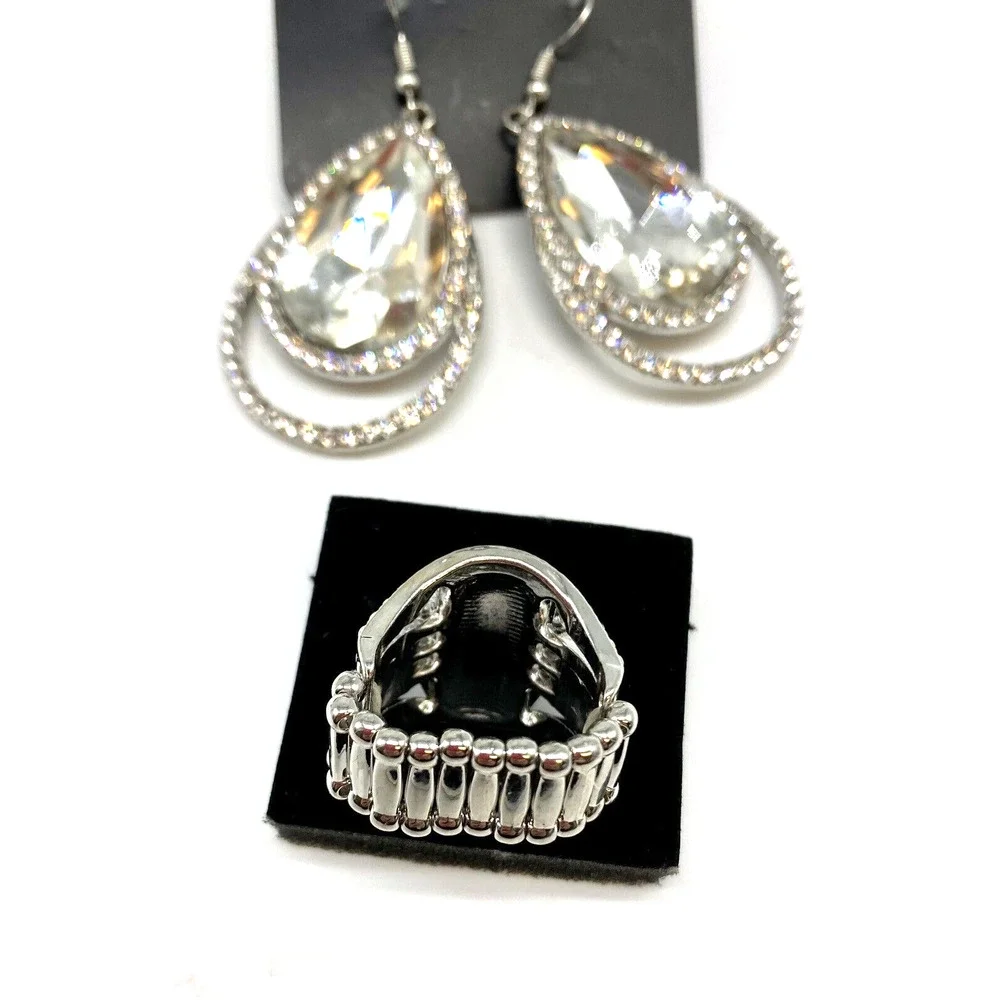 NEW Paparazzi Jewelry COCKTAIL RING & PEAR DROP EARRINGS Set-Size 7-10 Prom